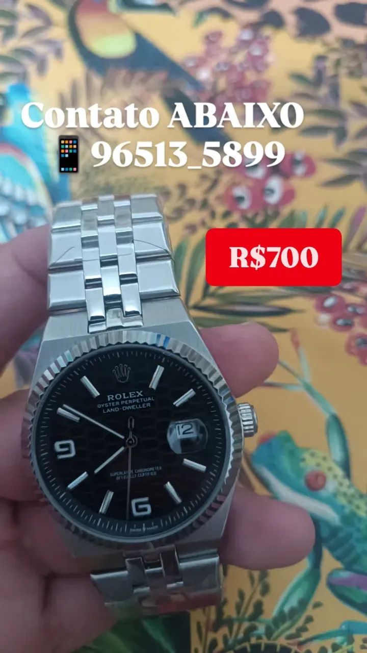 Relógio ROLEX LAND DWELLER AUTOMÁTICO MOSTRADOR PRETO