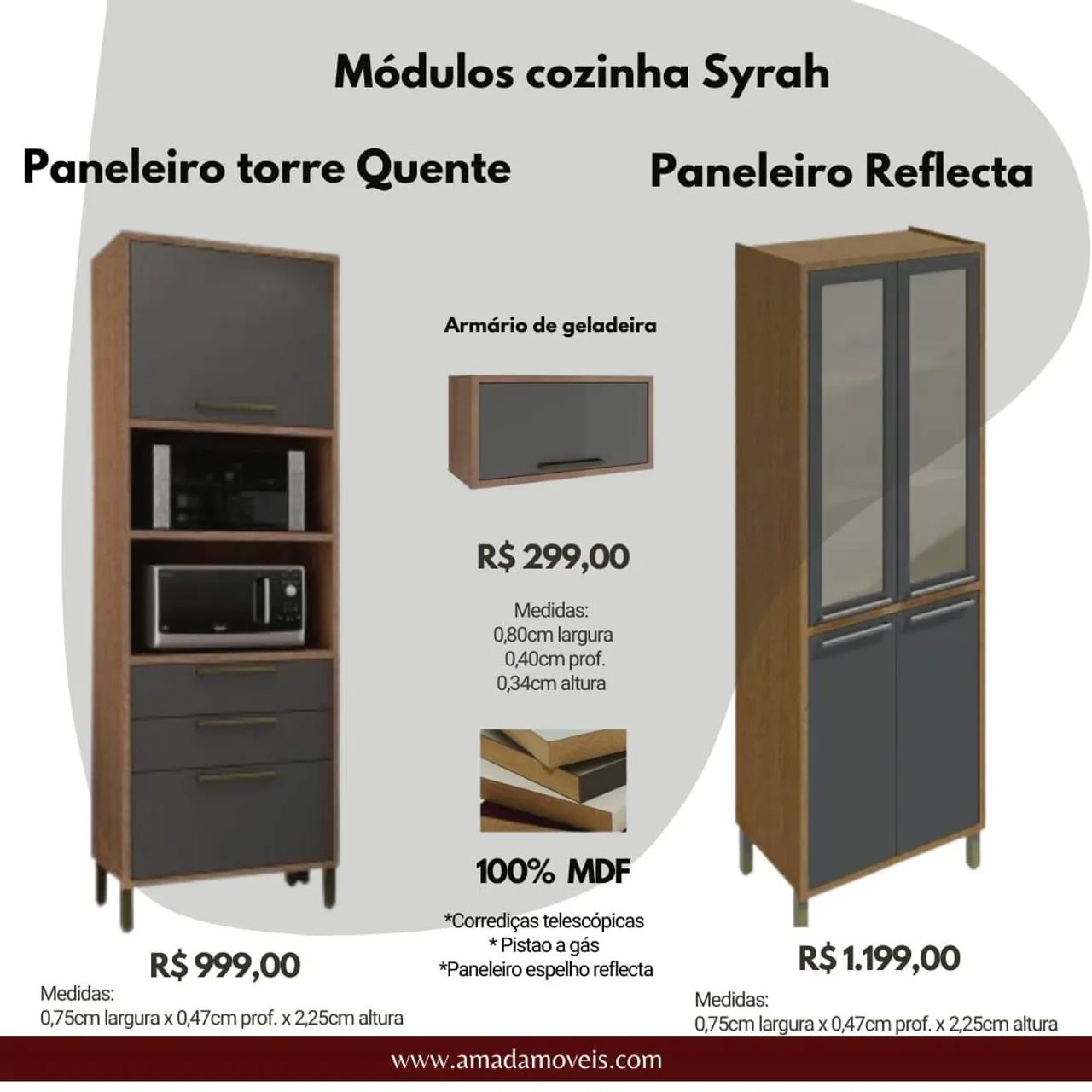 Módulos cozinha Syrah - à pronta entrega 