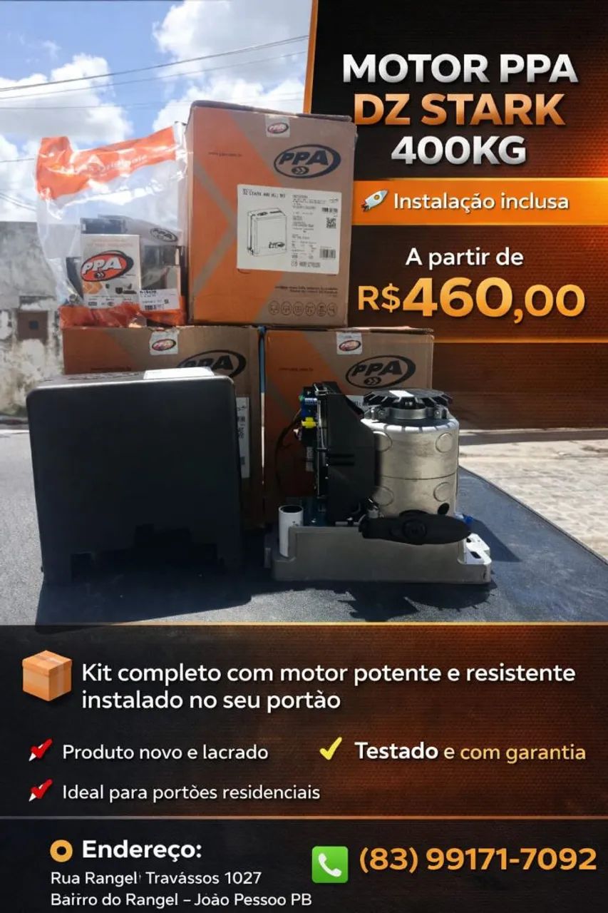 Motor para portão PPA DZ Stark 400kg (kl) com instalação já inclusa - Foto 2