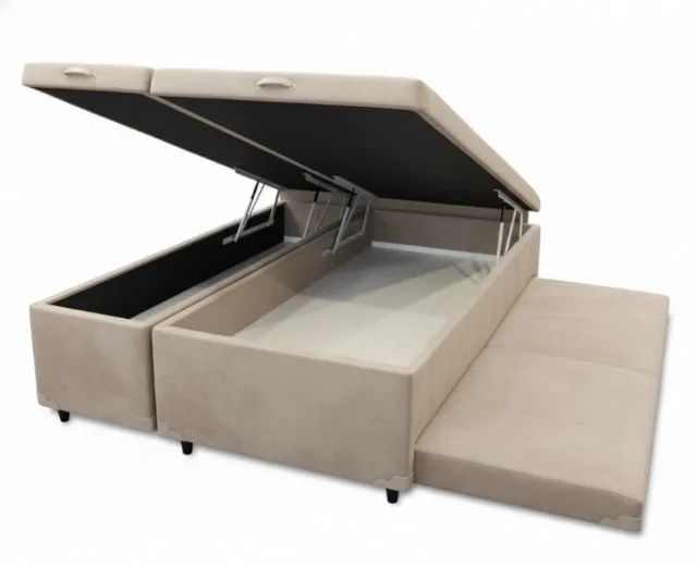 Cama box baú bipartido com auxiliar 