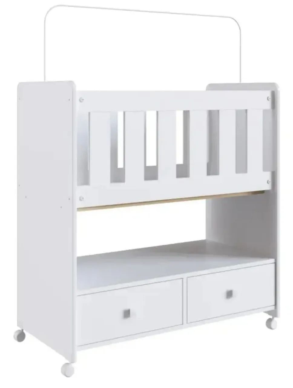 Mini Berço Infantil Moisés Com Rodas E 02 Gavetas Branco  - Foto 4