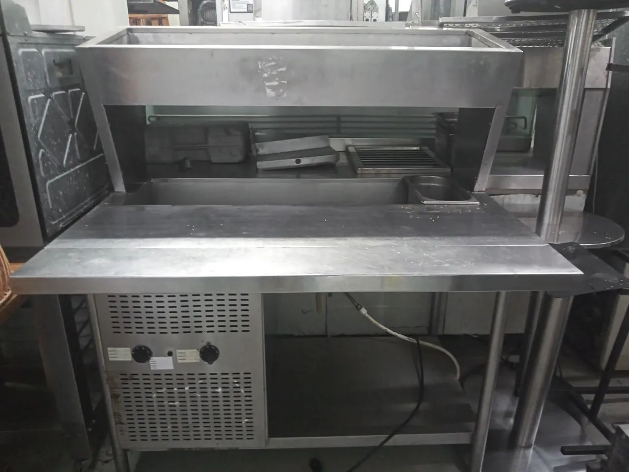 Balcão Condimentadora pista gelada e quente , inox 