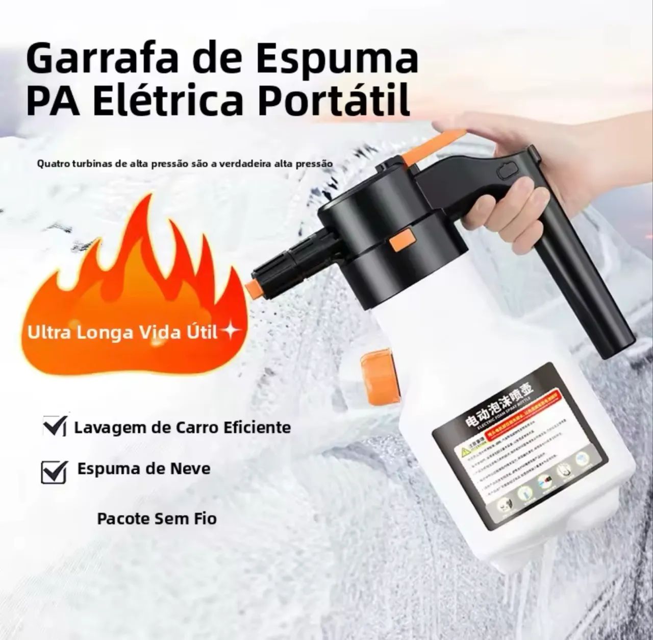 SNOW FOAM ELÉTRICA COM BATERIA - Ventiladores e Climatizadores