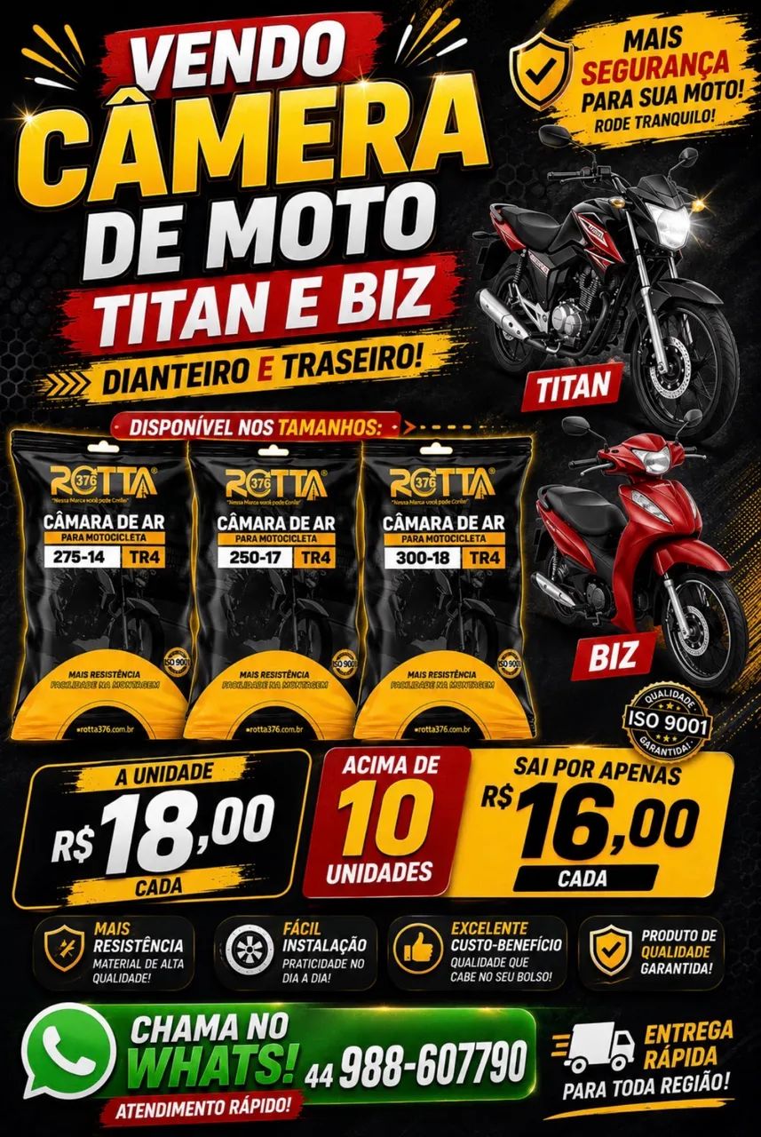 Câmera de ar Titan e Biz