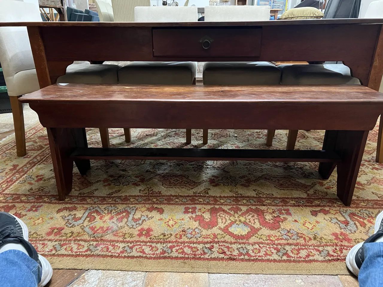 Mesa de Madeira com 4 Cadeiras + Banco - Foto 3