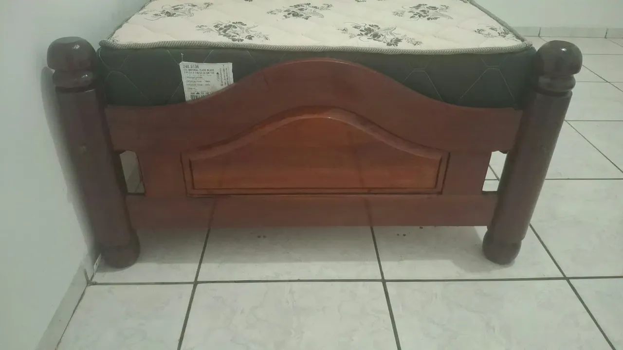 Cama de solteiro madeira com colchão  Pau Darco  - Foto 5