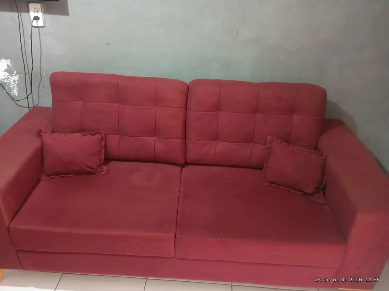 Sofá vermelho retro (negociar preço) - Foto 2