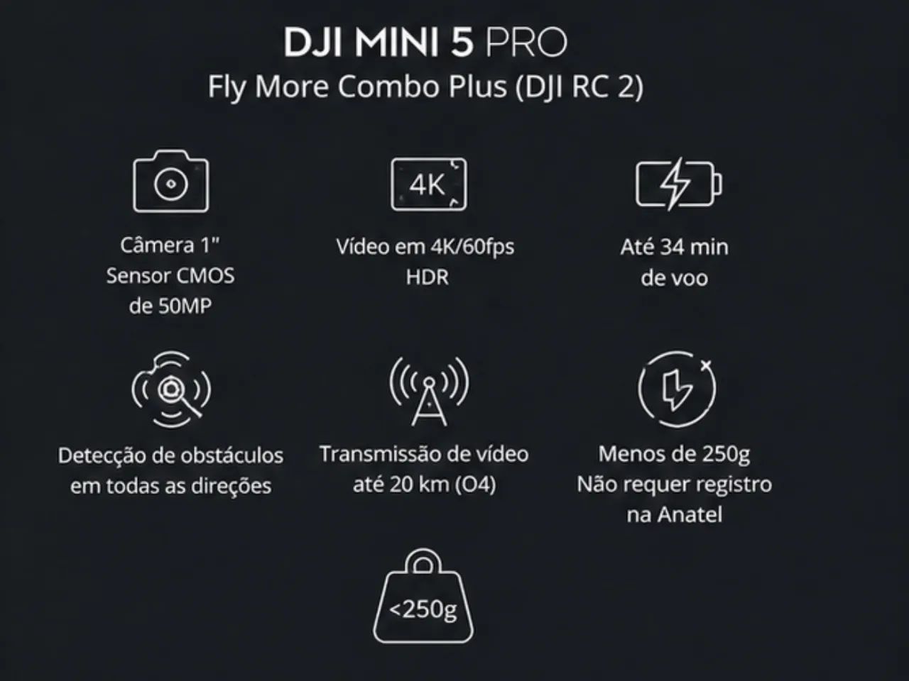 DJI Mini 5 Pro Fly More Combo Plus + RC 2 | Novo - Foto 3