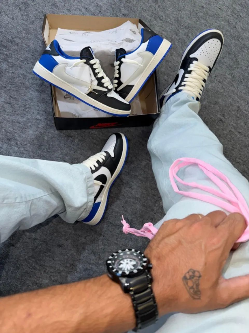 Tenis Nike Travis Cactus Jack Azul fragment - Foto 4