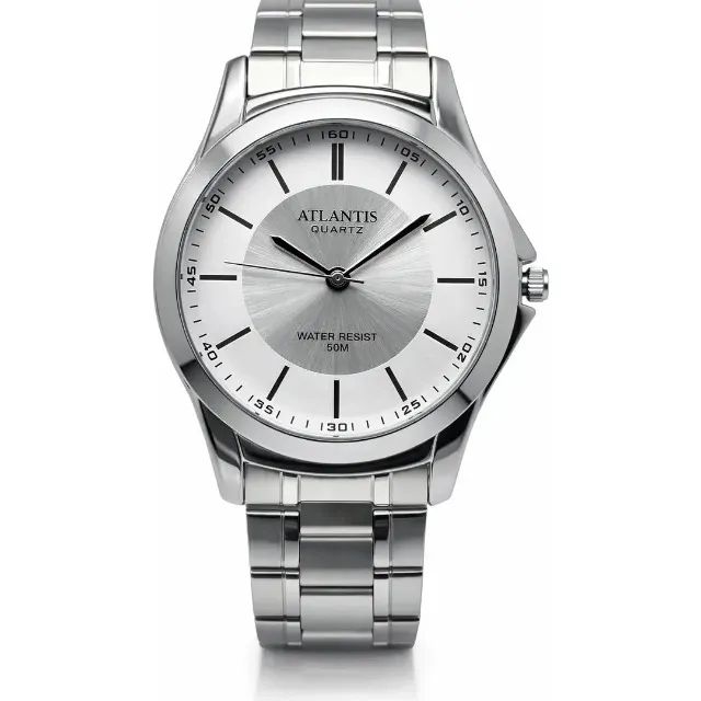 Relógio Atlantis Masculino Original Prateado