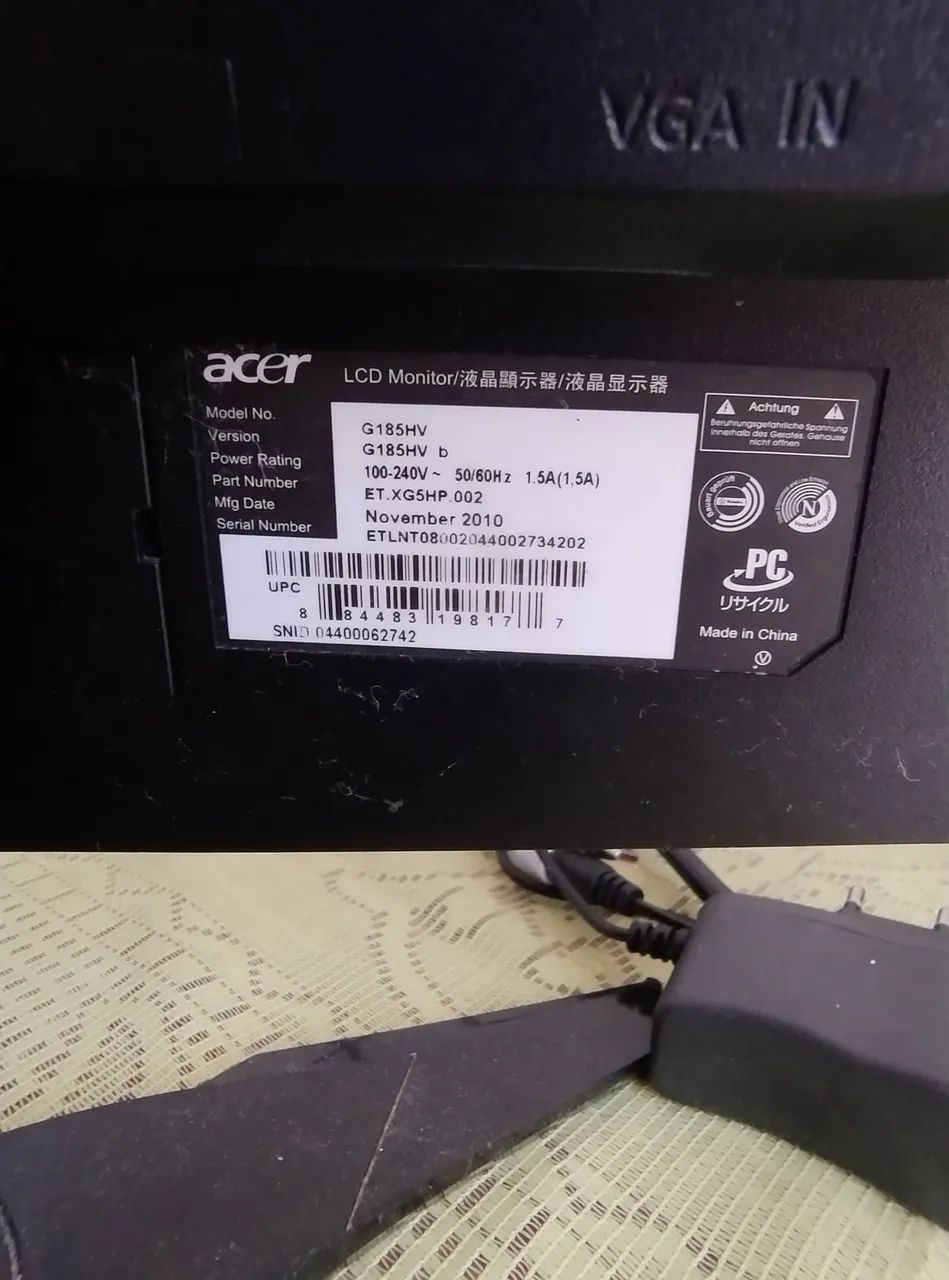 Monitor Acer G185hv - Foto 3