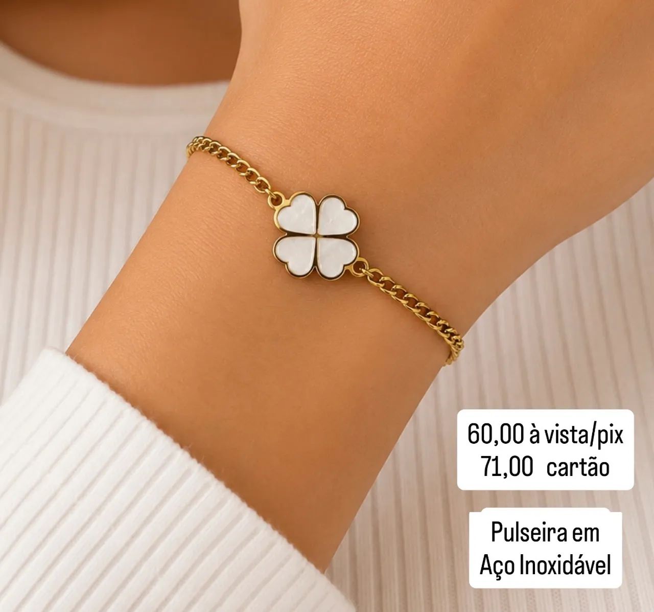 Pulseira Flor - Aço Inoxidável  - Foto 2