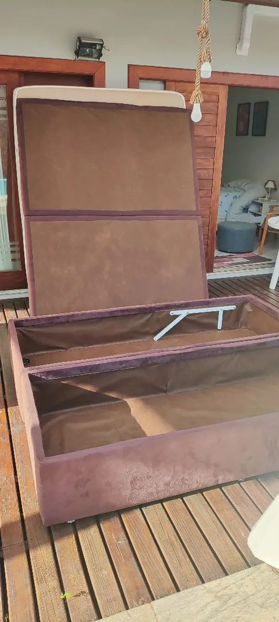 Vendo cama box Queen bem usada - Foto 4