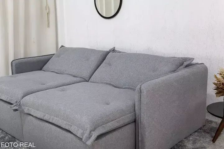 Sofá Retratil sem caixa marrom 4 lugares  - Foto 3
