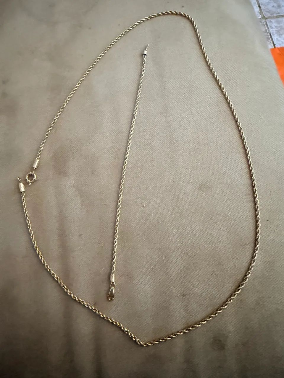 Conjunto cordão e pulseira ouro 18k