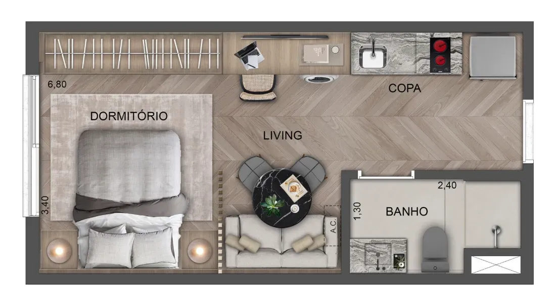 PLANTA 25m²