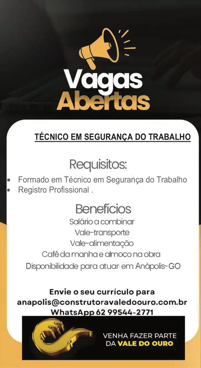Vaga Abertas em Anápolis - Go - Foto 4