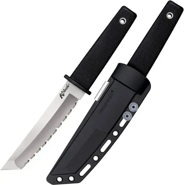 Faca tática de lâmina fixa Serrilhada Cold Steel Kobun - Foto 5