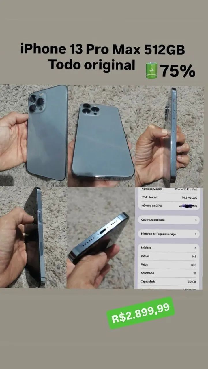 Iphone 13 Pro Max 512GB - Celulares e Smartphones - Boquim