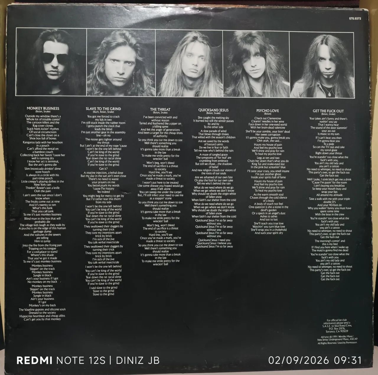 LP Skid Row - Slave To The Grind  - Foto 4