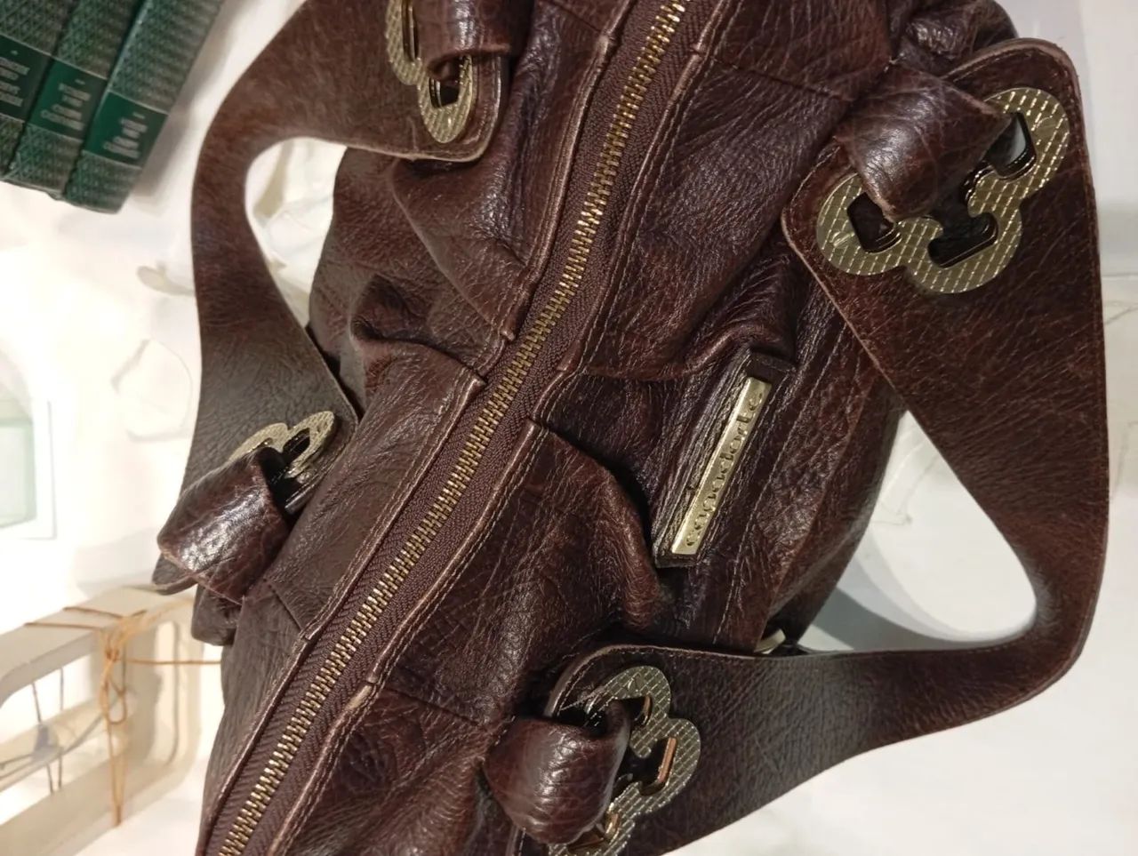 Bolsa da Capodarte couro marrom  - Foto 4