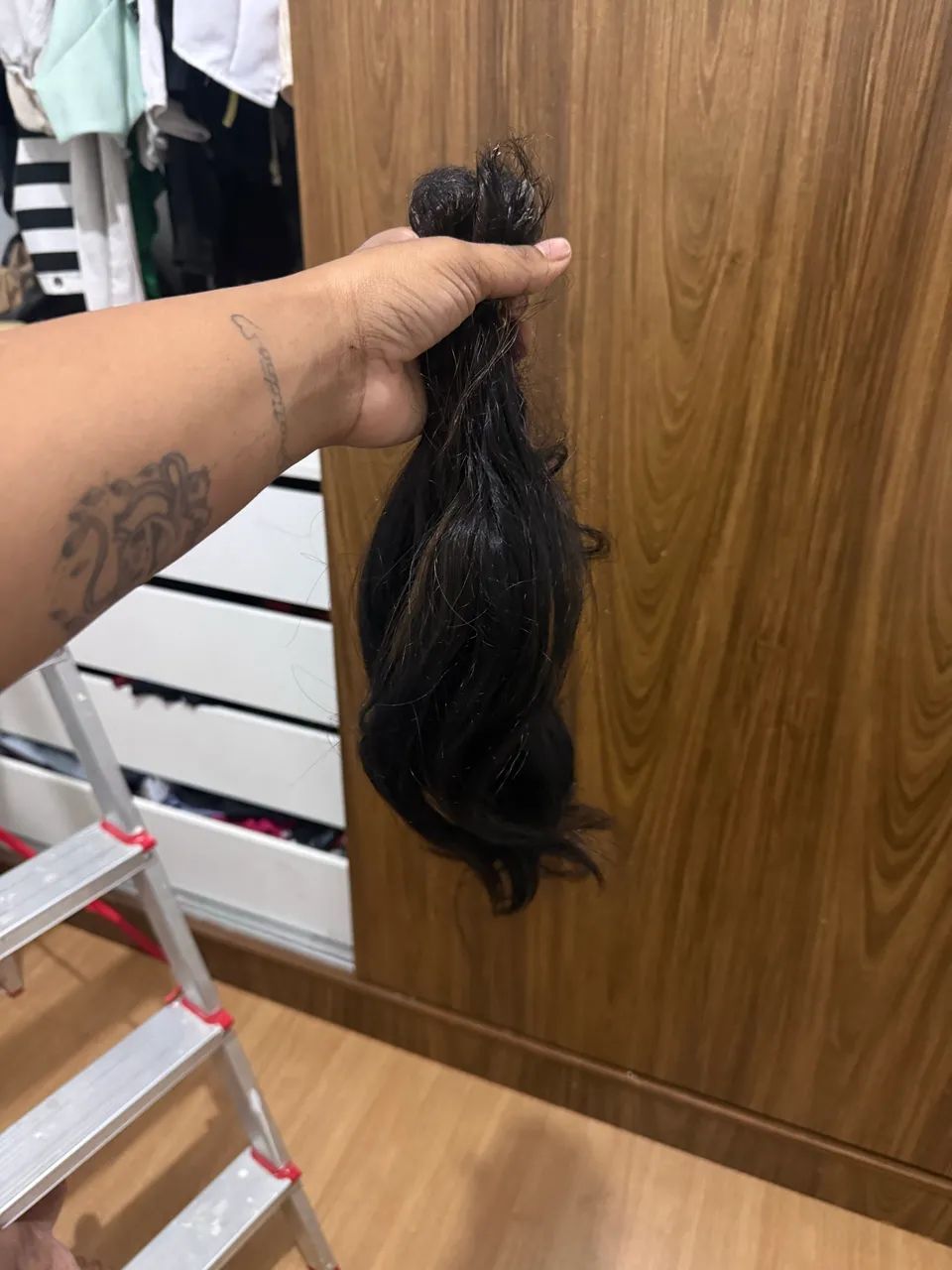 Cabelo Humano com Queratina - Preto 