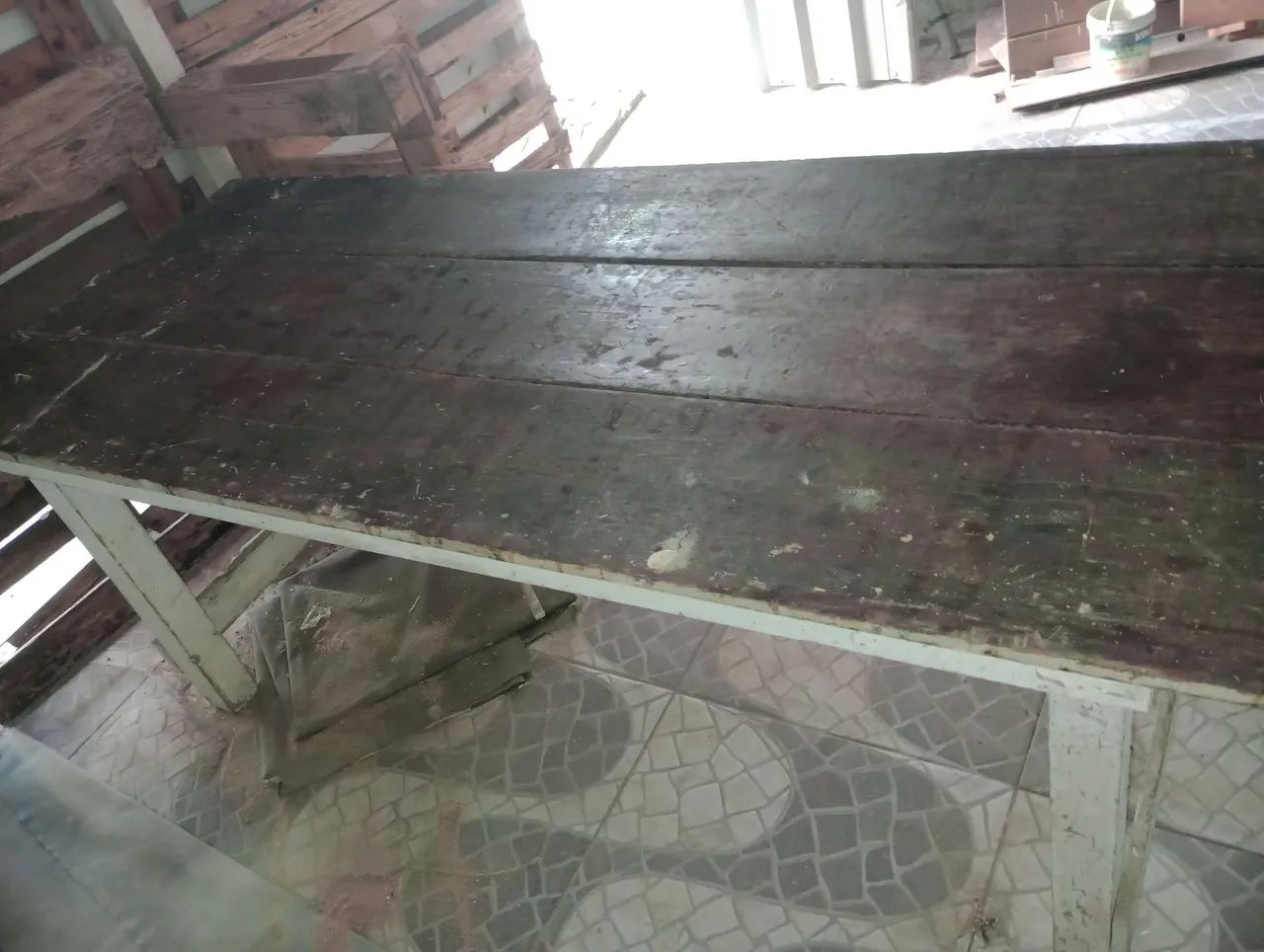 Mesa de madeira de demolição - Foto 3