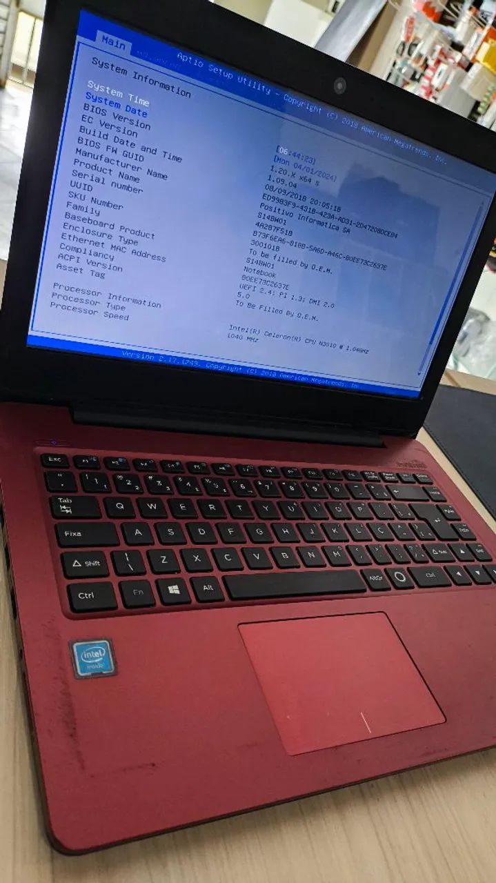 Notebook positivo Celeron 4gb decram