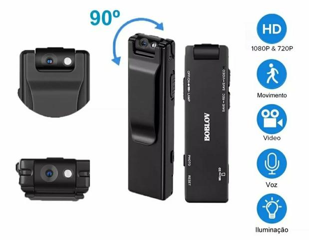 Mini câmera espiã HD filmadora externa corpo 1080 P - Foto 2