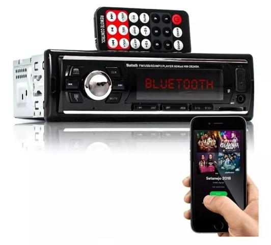 Som automotivo Bluetooth USB frontal rádio