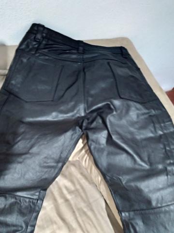 Calça de couro estilo motoqueiro - Foto 5
