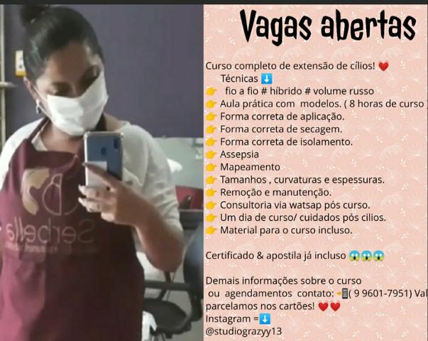 Vagas para extensão de cílios