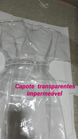 Jaleco impermeável| plástico transparente do tipo capote