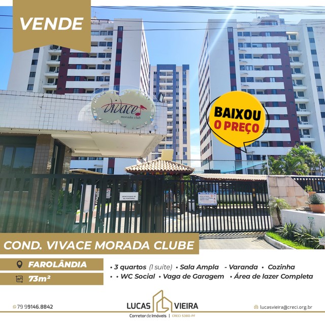 Apartamento todo reformado no Vivace Morada Club 3/4 com suíte - Bairro Farolândia