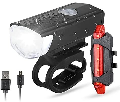 Kit Lanterna para Bicicleta - LED Branco e Vermelho Stop - Novo