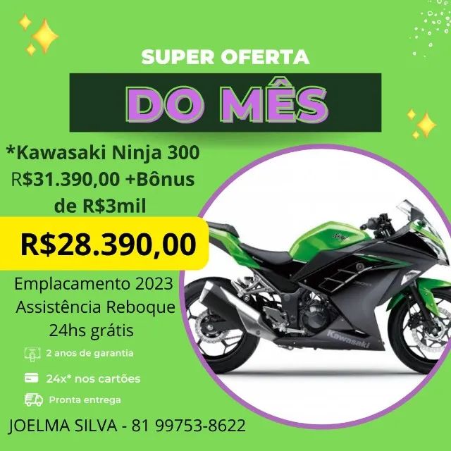 Kit Adesivos Kawasaki Ninja 300 2023 Branco Cód.2