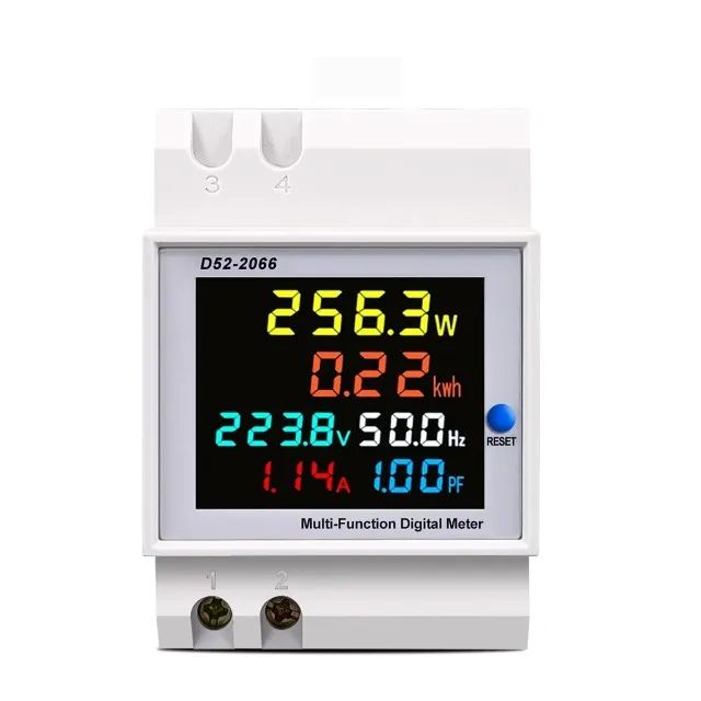 Voltimetro D52-2066 6_Em_1 LCD Kw/h 110v/220v Ac 100a Din TC-Externo