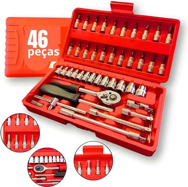 Kit de Ferramentas / Jogo de bits Soquetes 1/4 - Foto 2