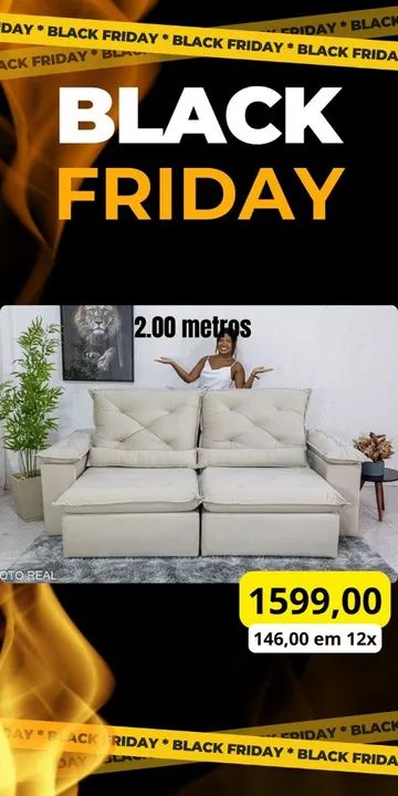 Sofá 3 Lugares Retrátil 2,30m - Entrega grátis  - Foto 3
