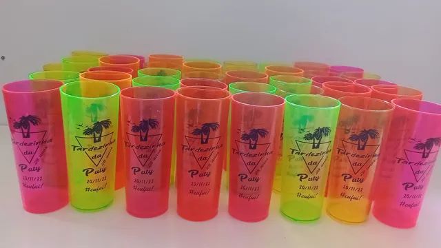 Copos long drink neon ou transparente personalizado  - Foto 2