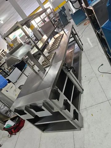 Bancada inox-Linha de montagem para hamburgueria, pizzaria 