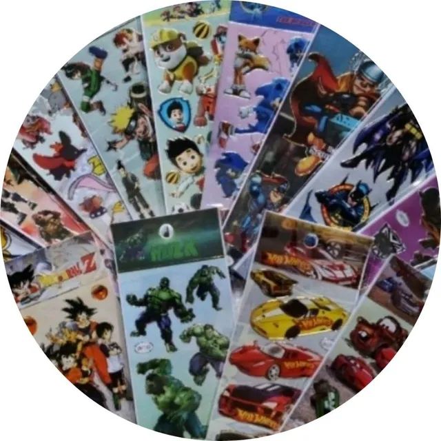 Kit com 100 cartelas etiquetas adesivas sticker 