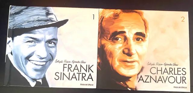 2 CDs grandes Vozes da Folha (Frank Sinatra e Charles Aznavour) 