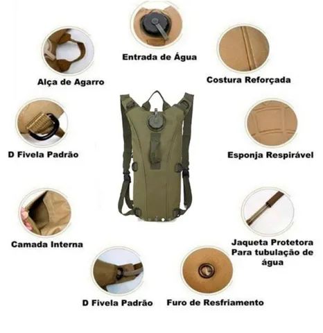 Mochila de hidratação com refil de água 3 litros - Foto 4