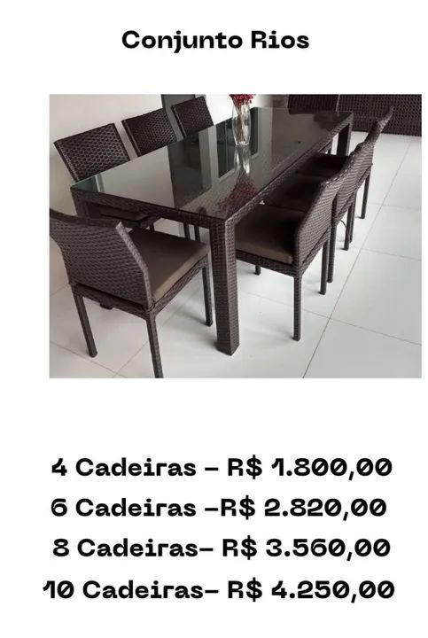 Conjunto de Mesa e Cadeiras de Wicker para Jardim - Foto 5