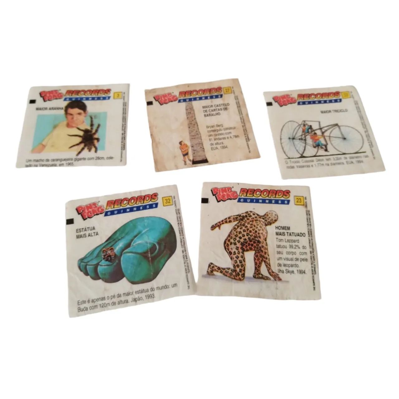 5 Figurinhas do Álbum Records Guinnes Ping Pong  (Original 1994)