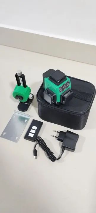 Nível a Laser Profissional Recarregável com Auto Nivelamento - Kit Completo NOVO! - Foto 3
