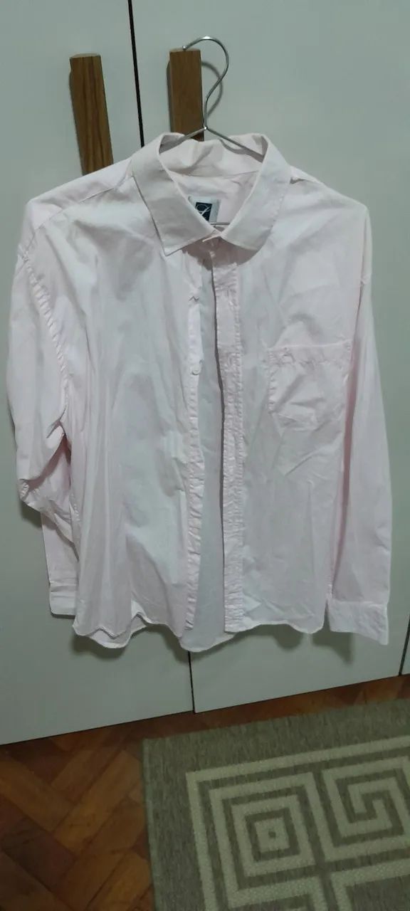 Camisa social rosa tamanho M - Foto 2