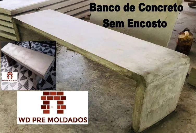 Banco e Mesa de Praça de Concreto Direito da Fábrica  - Foto 3