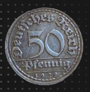 Moeda antiga alemã 50 pfennig 